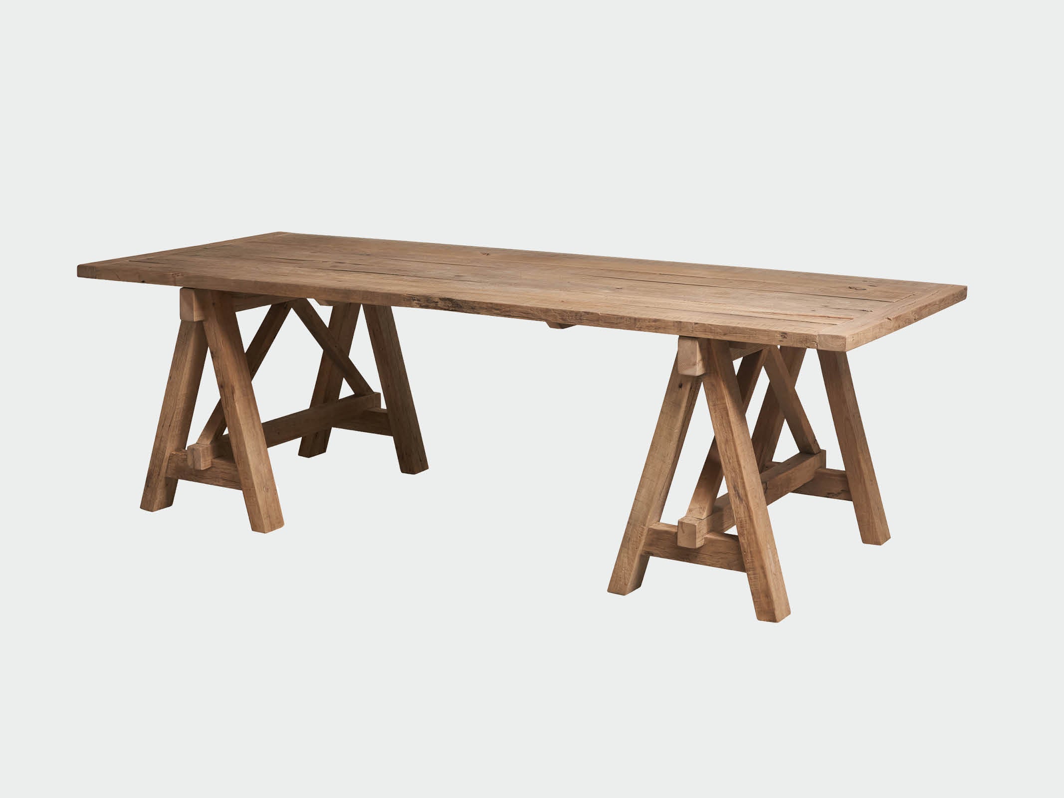 Rustic A-Frame Dining Table - Solid Wood Farmhouse Kitchen Table for 6 - Perfect for Family Gatherings & Dinner Parties