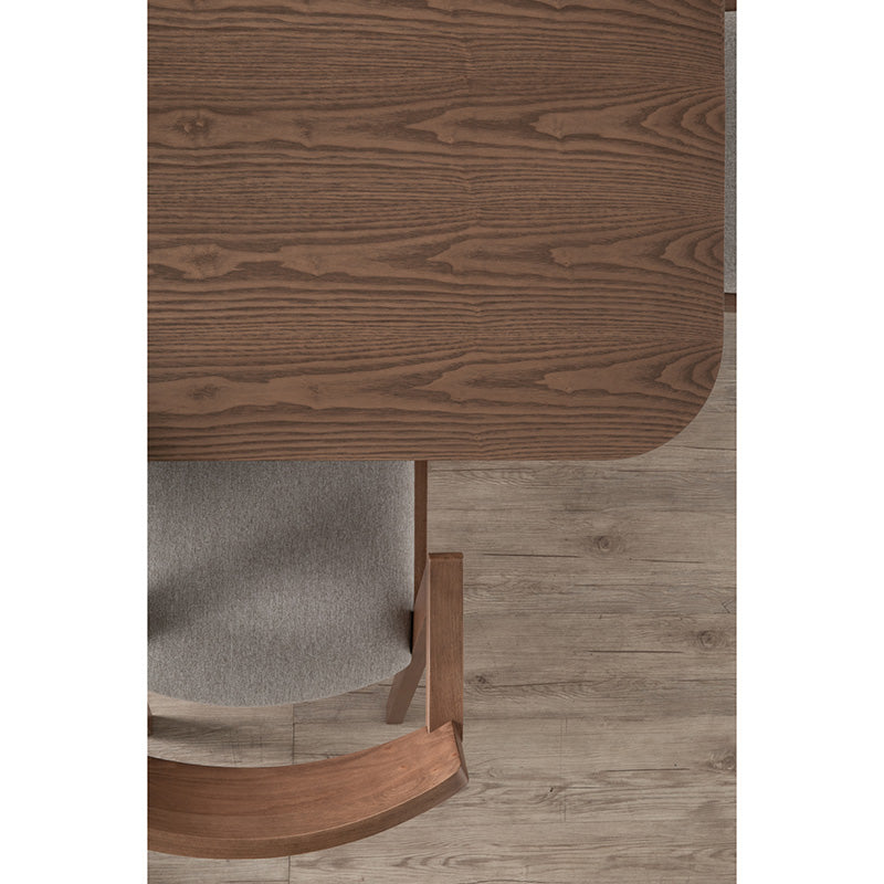 Zola Dining Chair - Walnut & Grey Upholstered Modern Wooden Chair for Kitchen, Dining Room, and Home Office - Comfortable Seating for Family Meals and Entertaining Guests