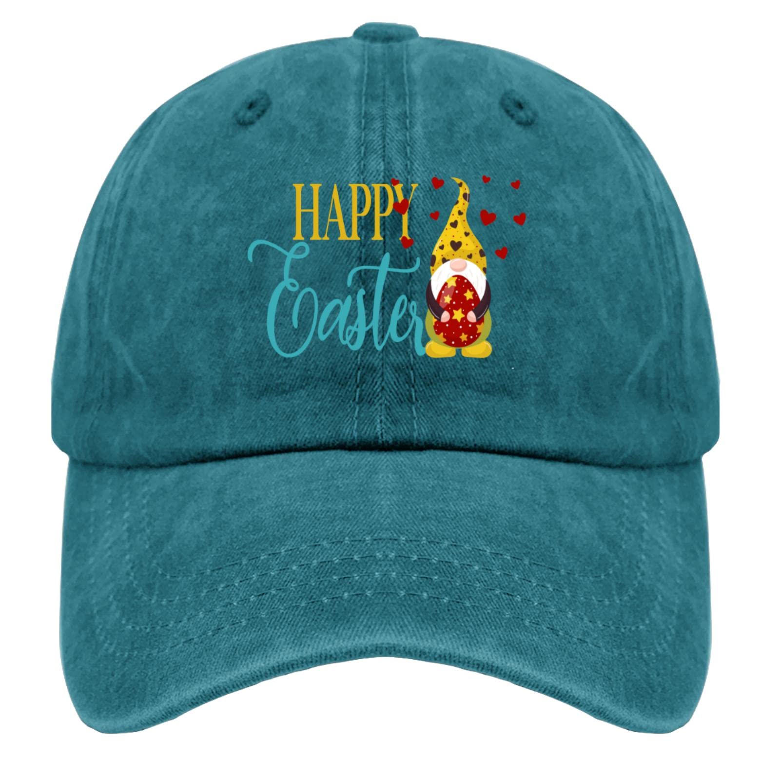Cute Cowboy Baseball Hat for Women - Cotton Washed Happy Easter & Fishing Cap | Perfect for Easter Outfits, Fishing Trips & Casual Wear