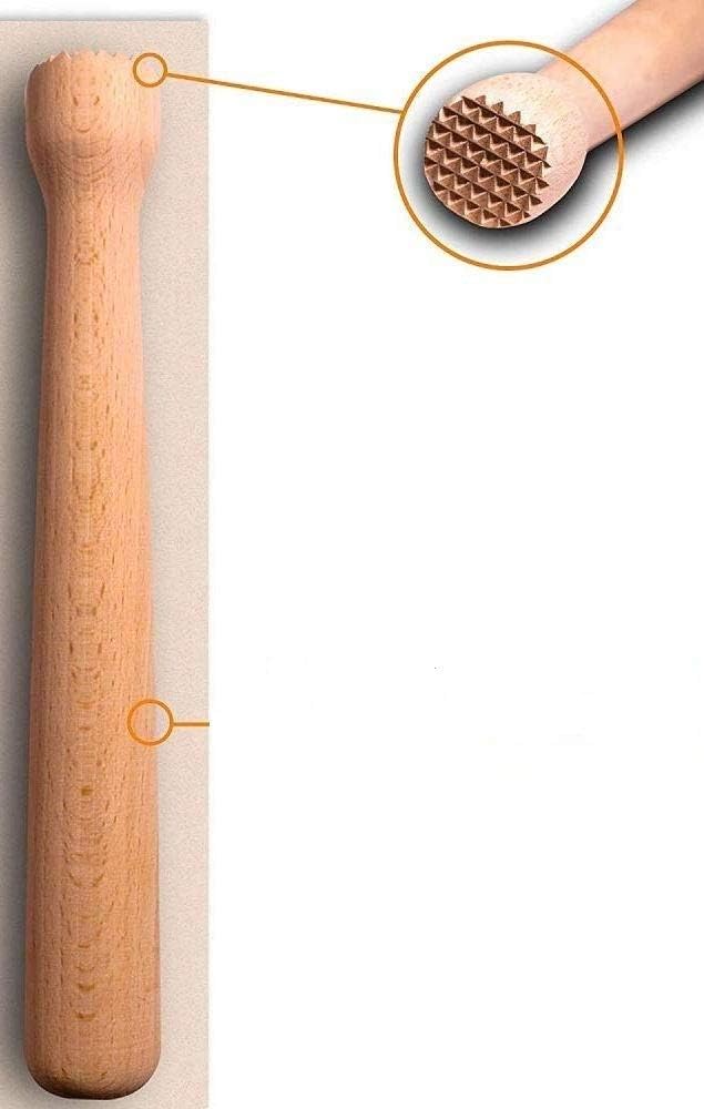 KB Nature Honey Wooden Muddler - Premium Bar Tool for Crushing Mint, Lime & Herbs - Handcrafted Wood Cocktail Stirrer & Mojito Mixer - Perfect for Home Bars, Cocktail Parties & Mixing Drinks