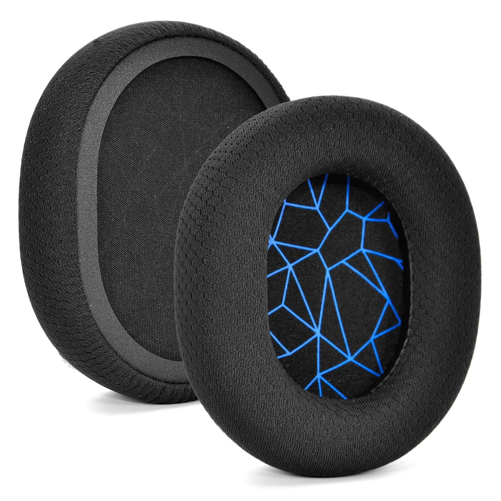Replacement Earpads for SteelSeries Arctis 7/5/3/1/Pro Wireless Gaming Headset - Soft Memory Foam & Breathable Mesh Fabric Ear Cushions (Black with Blue Stitching) - Perfect for Long Gaming Sessions & Noise Isolation