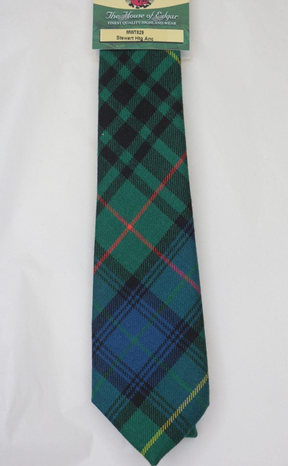 Stewart Ancient Hunting Tartan Tie for Men - Classic Scottish Plaid Necktie for Formal Events, Weddings & Office Wear