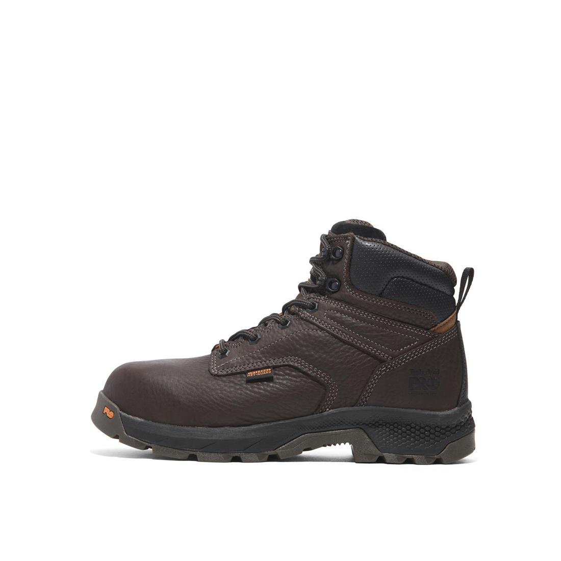 Titan EV 6 Inch Composite Toe Work Boots for Men - Dark Brown Safety Shoes - Electrical Hazard & Slip Resistant - Ideal for Construction, Warehouse & Outdoor Work