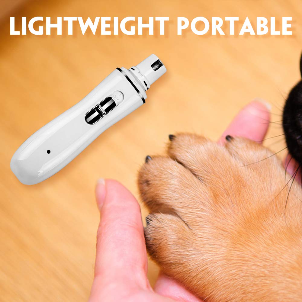 Electric Dog Nail Grinder - 2-Speed Rechargeable Pet Nail Trimmer for Small, Medium & Large Dogs & Cats | USB Charging | Gentle Paws Grooming Tool for Stress-Free Nail Care at Home
