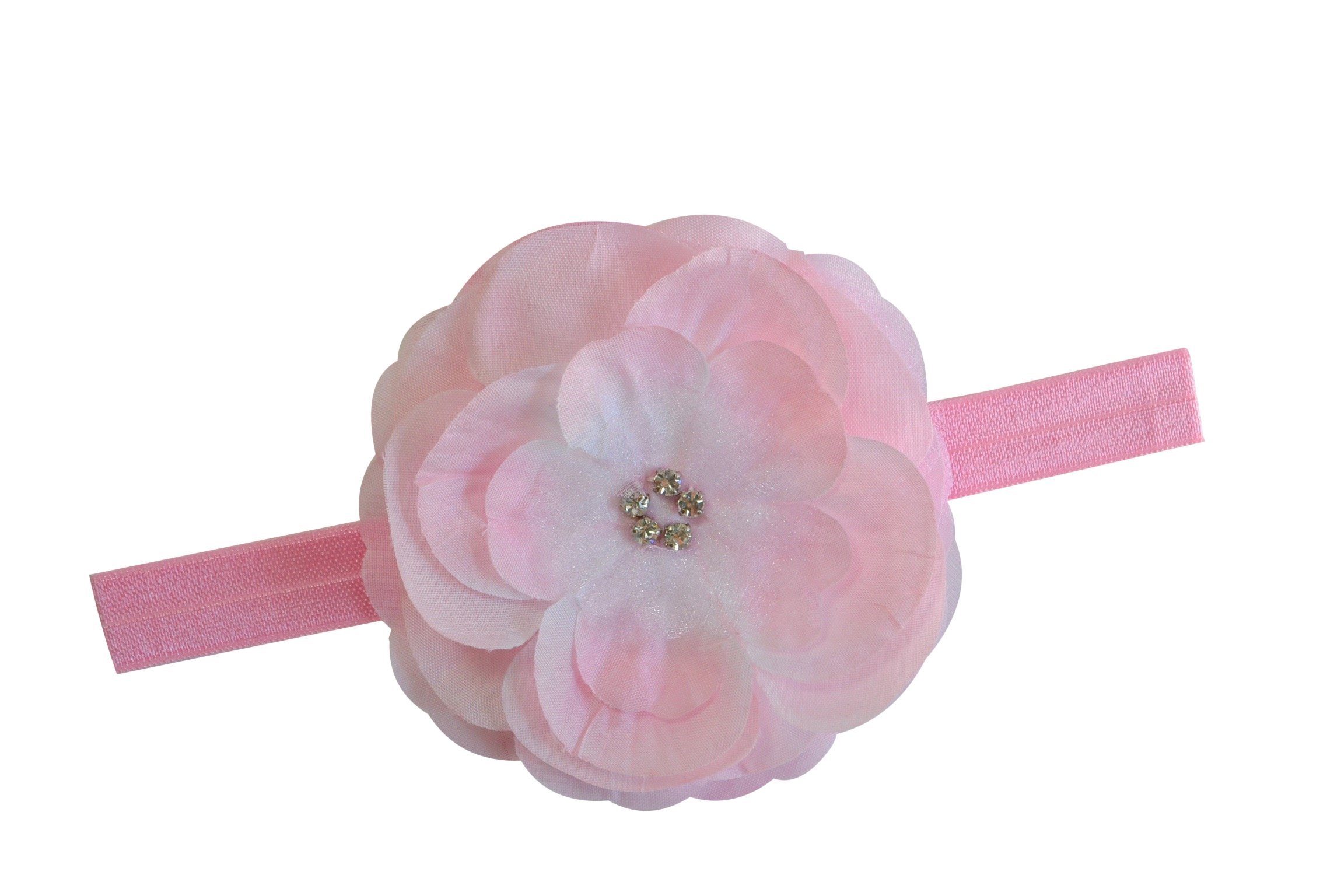 Funny Girl Designs Emma Silk Flower Elastic Headband for Baby & Toddler - Soft & Stylish Hair Accessory for Newborns, Infants & Little Girls - Perfect for Photos, Parties & Everyday Wear