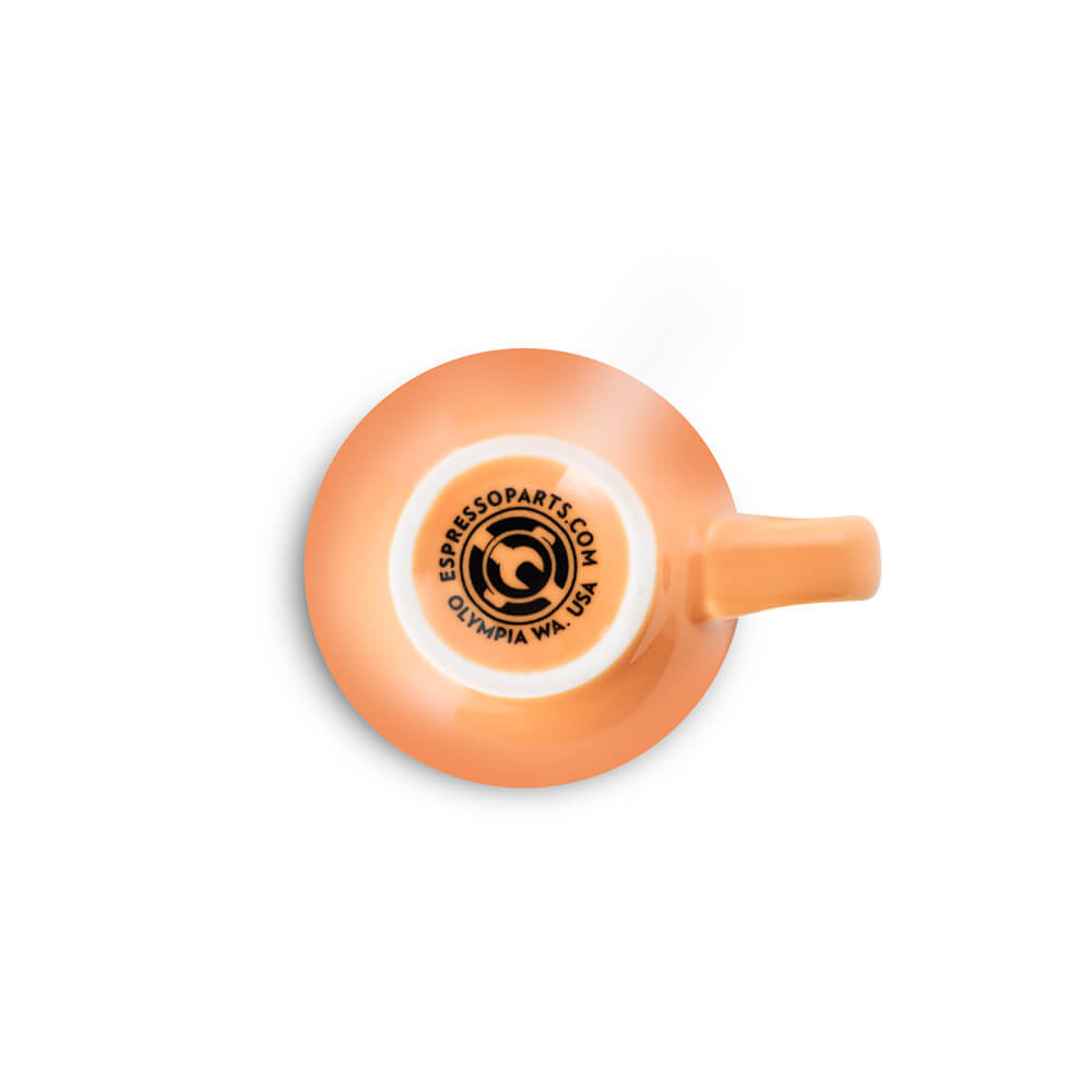 Premium Porcelain Espresso Cup & Saucer Set - 2oz/70ml, Vibrant Orange - Perfect for Home Coffee Bars, Cafés & Italian-Style Espresso Enjoyment