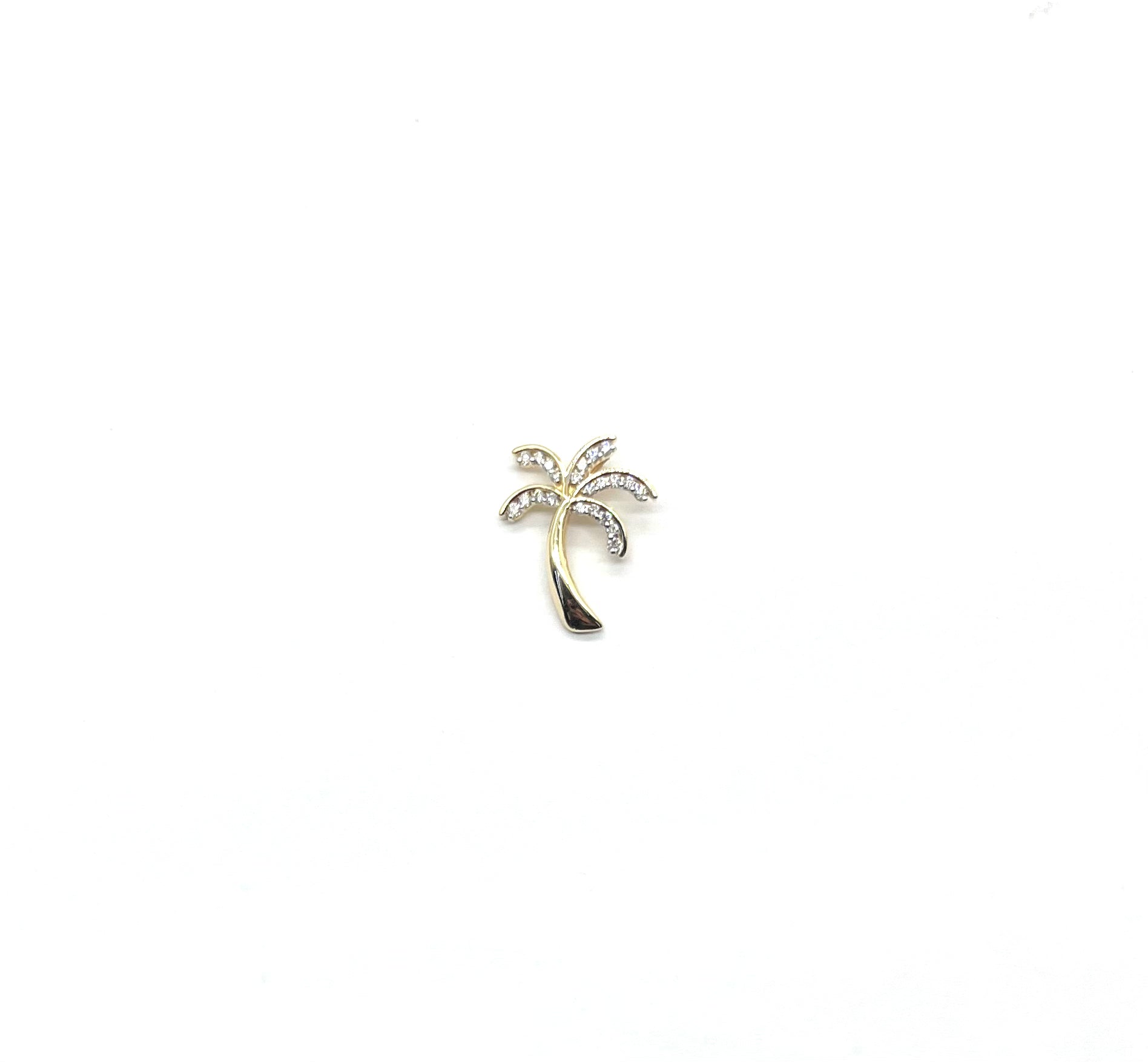 14K Yellow Gold Diamond Palm Tree Pendant Necklace - Elegant Beach Jewelry for Women, Perfect for Vacation, Summer Parties & Tropical Getaways