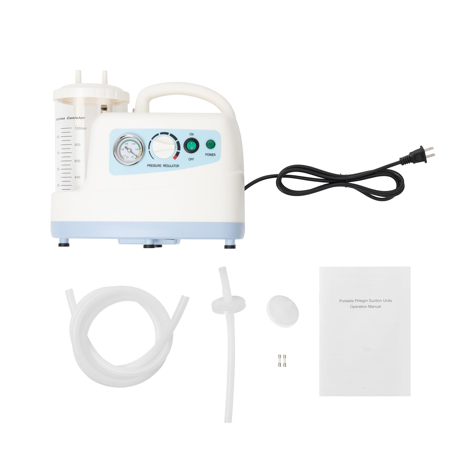 110V 33.8oz Portable Veterinary Suction Unit - Low Noise Vacuum Pump Machine for Small Animal Clinics & Home Pet Care