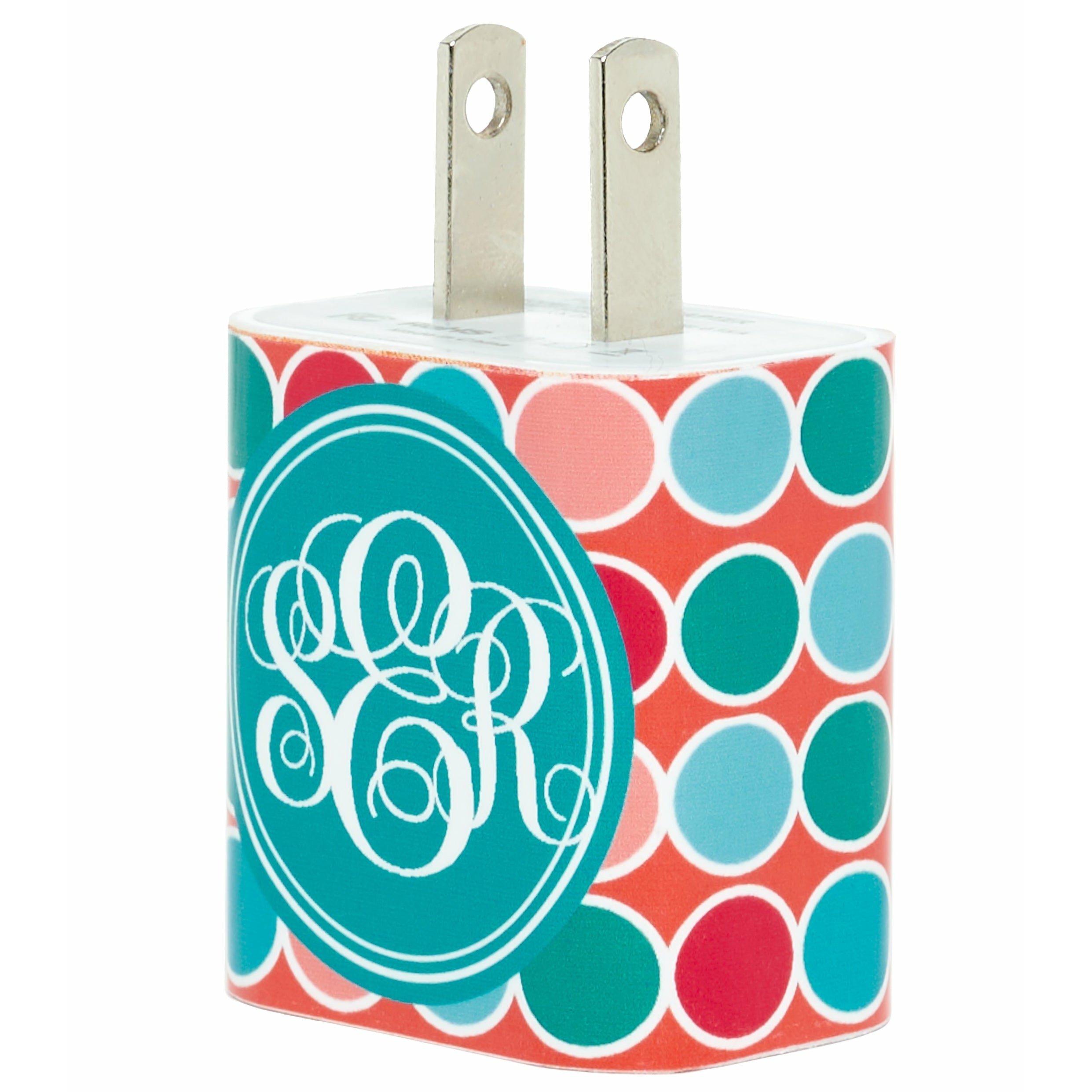 Personalized Monogram Spring Bubbles Phone Charger - Fast Wireless Charging Pad for iPhone & Android - Perfect for Home, Office & Travel Gifts