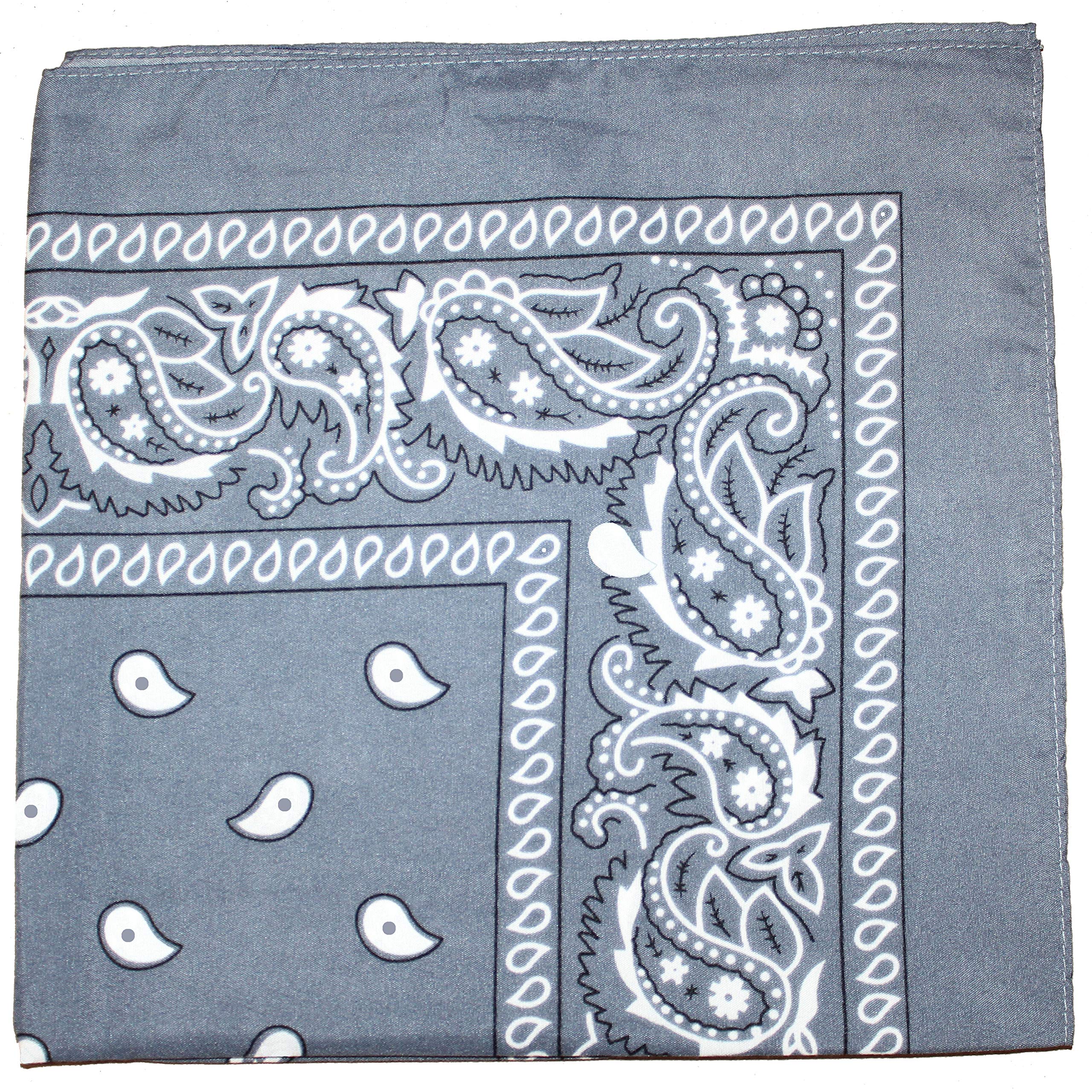 100% Cotton XL Paisley Bandana - Double Sided Print for Outdoor & Fashion