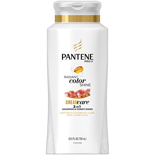 Pantene Pro-V Dream Care 2 in 1 Radiant Color Shine Shampoo & Conditioner for Color-Treated Hair - 25.4oz (Pack of 2) - Sulfate Free, UV Protection & Frizz Control for Vibrant, Healthy-Looking Hair - Perfect for Daily Use at Home or Salon