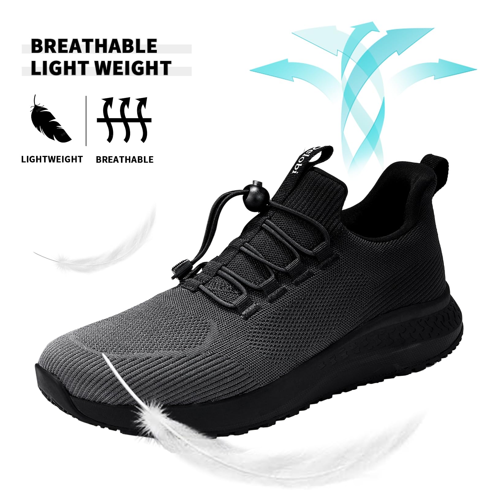 AEHAO Non-Slip Men's Work Shoes - Waterproof Slip-Resistant Sneakers for Restaurant & Kitchen Staff - Breathable Lightweight Shoes for Food Service Professionals - Ideal for Chefs, Waiters & Hospitality Workers