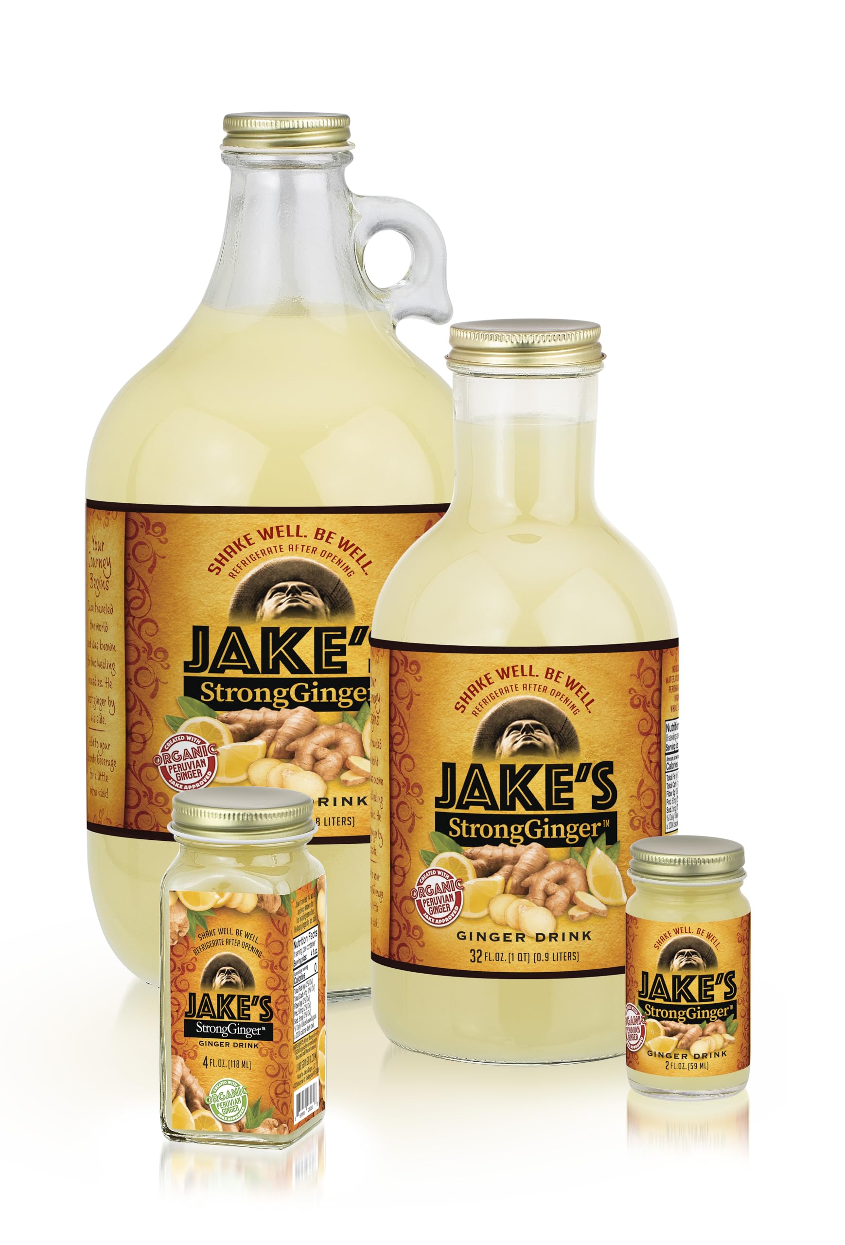 Premium Organic Ginger Juice 64oz Bottle - Cold-Pressed, No Additives, Gluten-Free - Perfect for Smoothies, Detox Drinks & Immune Support