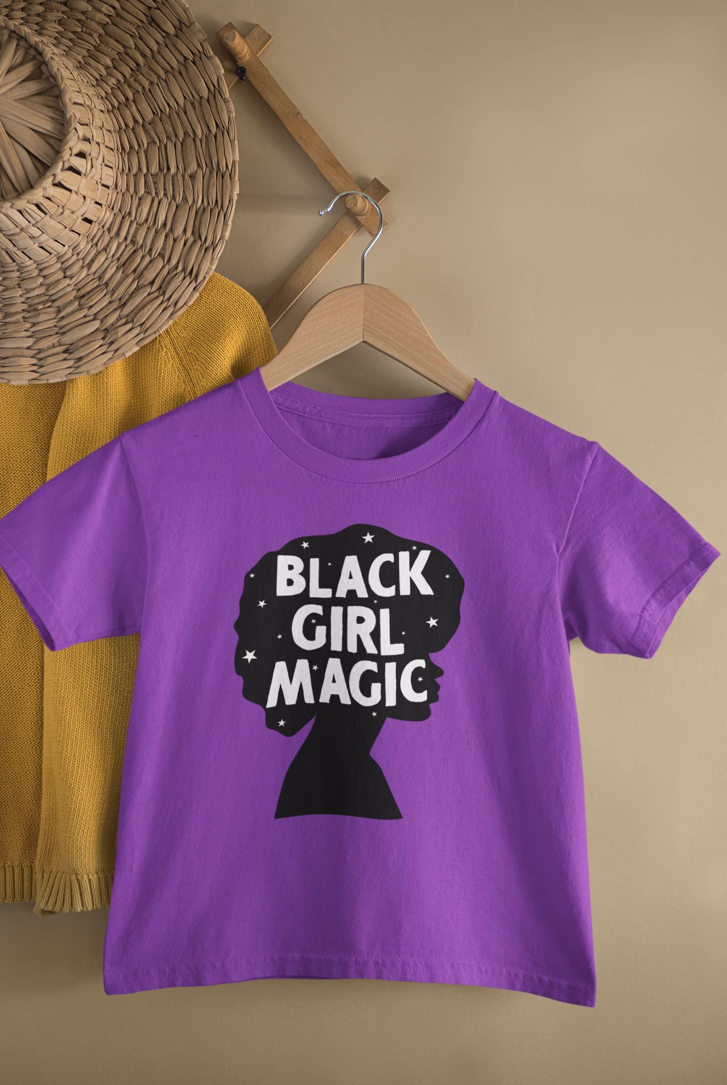 Black Girl Magic Afro Toddler T-Shirt for Black History Month - Cute African American Kids Tee for School, Playdates & Celebrations