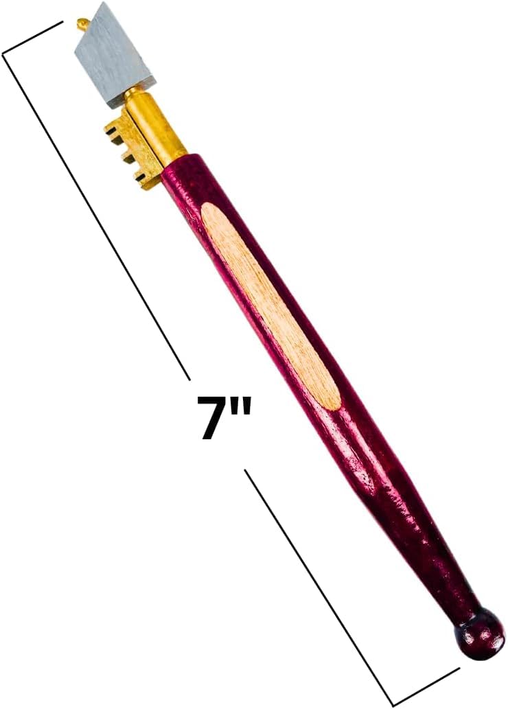 Gordon Glass® Heavy Duty Diamond Tip Glass Cutter with Notched Brass Teeth - Professional Glass Cutting Tool for Stained Glass, Mosaics, Windows & DIY Projects | Perfect for Artists, Contractors & Home Renovation