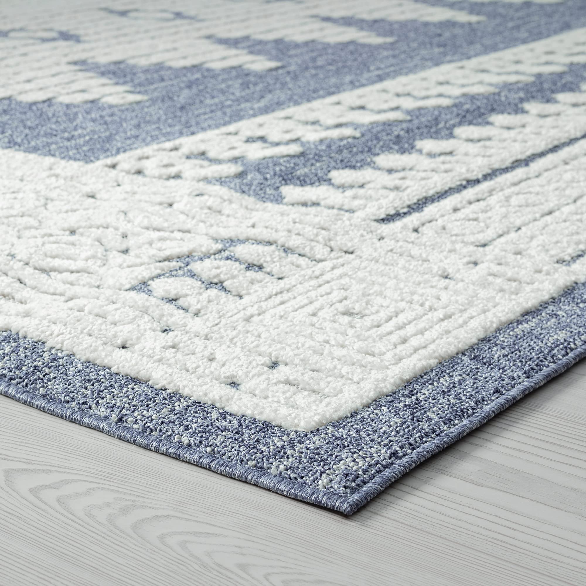 Tayse Elaine Blue 5x7 Area Rug - Soft Indoor Rug for Living Room, Bedroom, Dining Room & Kitchen - Non-Slip Entryway Carpet - Moroccan Transitional Style Home Decor - Perfect for Cozy Spaces & High Traffic Areas