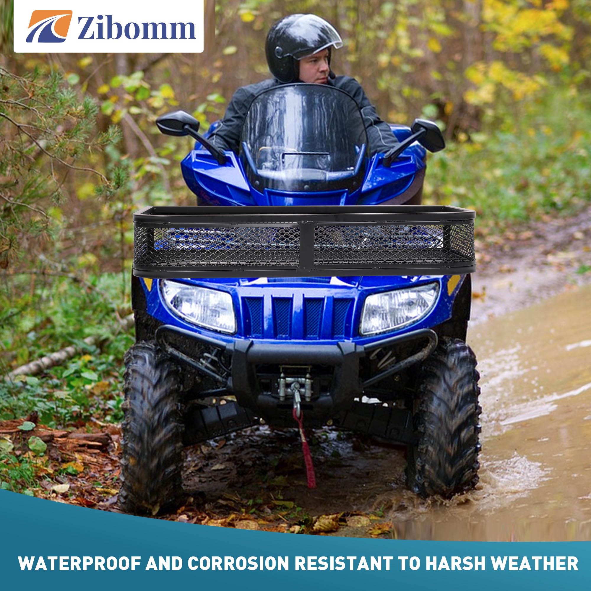 Heavy-Duty Steel ATV Front Basket Rack - 36