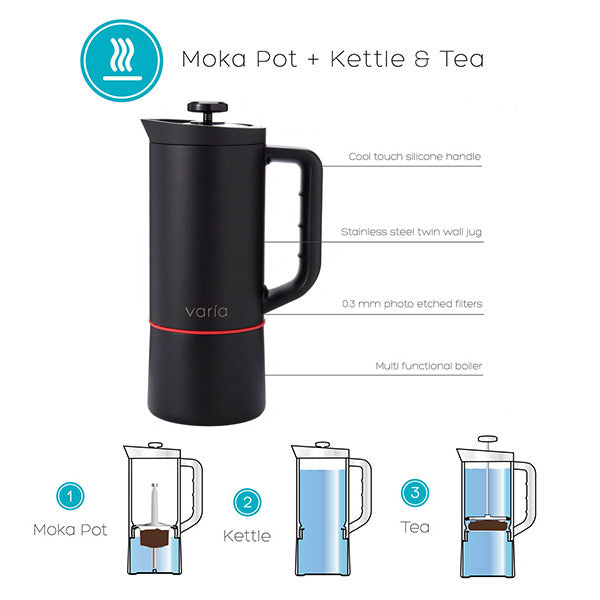 Varia Multi Brewer - Premium Coffee & Tea Maker for Home & Office - Perfect for Espresso, Drip Coffee, and Loose Leaf Tea Brewing
