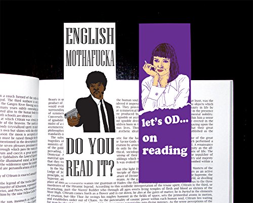 (2 Pack) Samuel L Jackson & Uma Thurman Pulp Fiction Bookmark Set with Protective Sleeves - Perfect Gift for Movie Lovers & Bookworms
