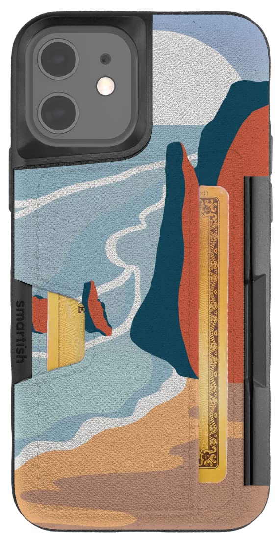 Smartish Shore Why Not Slim Protective Wallet Case for iPhone 12/12 Pro - Credit Card Holder with Kickstand | Wallet Slayer Vol 2 | Perfect for Everyday Use, Travel & Business
