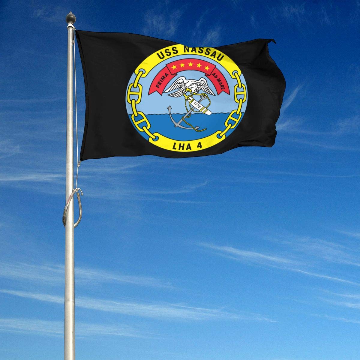 USS Nassau LHA-4 Garden Flag 4x6 Ft - American Military Navy Banner, Durable Outdoor House Flag for Yard, Porch & Patriotic Decor - Perfect for Veterans Day, Memorial Day & Navy Pride Displays