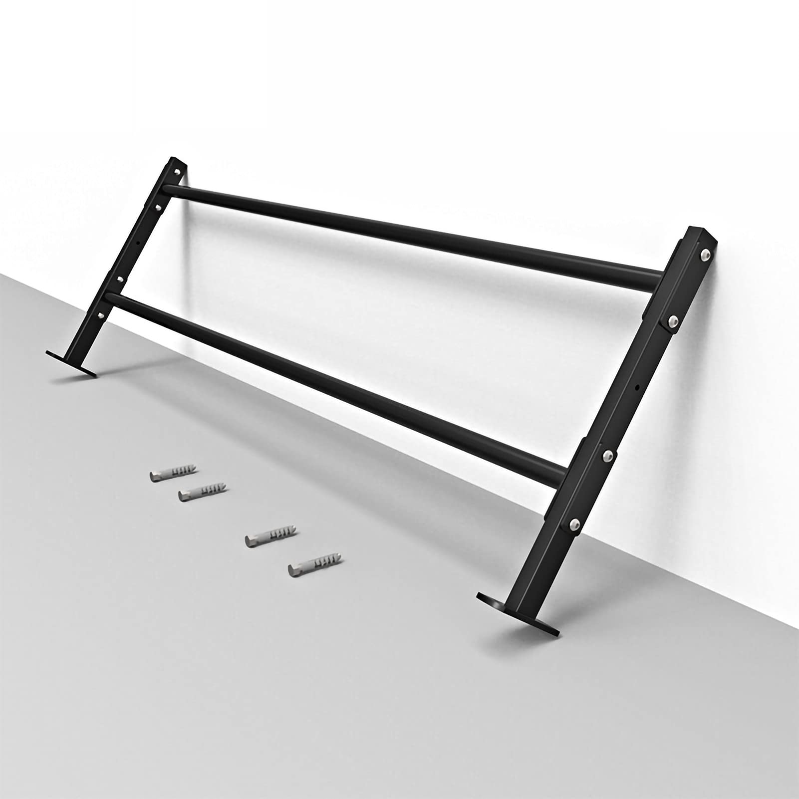 Wall-Mounted Metal Ball Storage Rack - Heavy Duty Sports Ball Holder for Basketball, Soccer, Football, Volleyball & Exercise Balls - Space Saving Wall Organizer for Garage, Gym & Playroom (Black)