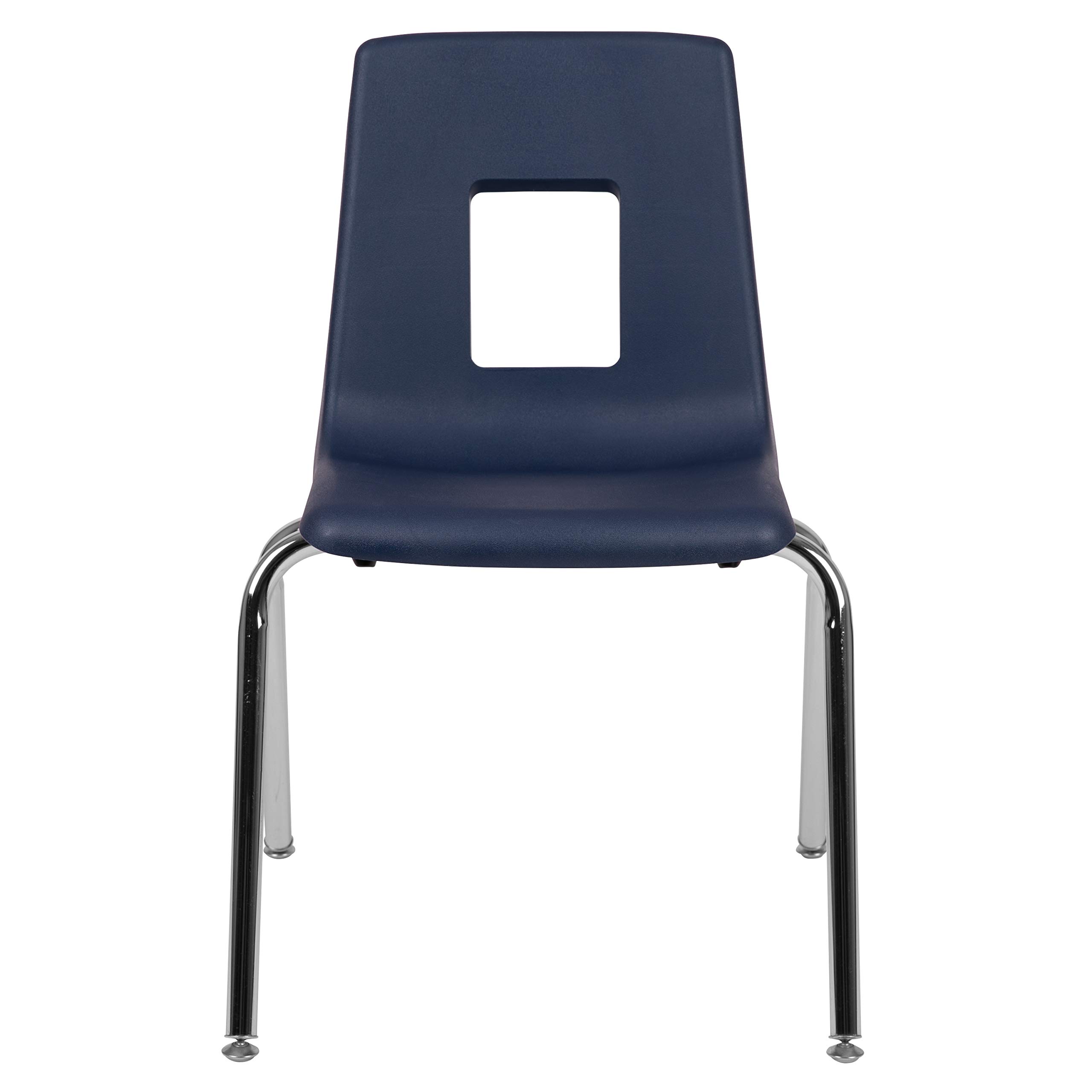 EMMA & OLIVER 4-Pack 18-Inch Navy Blue Stackable School Chairs for Students - Durable Classroom Seating for Schools, Daycares & Home Study Areas