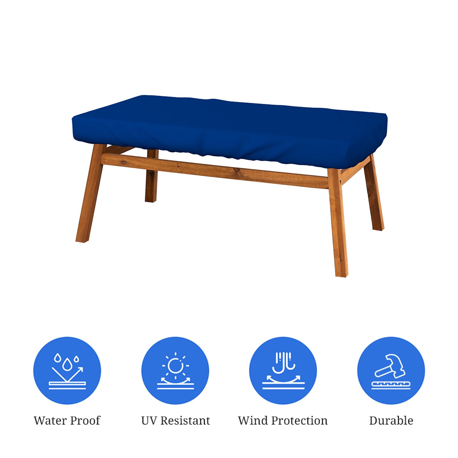 Heavy Duty 18 Oz Waterproof Rectangle Table Cover - UV & Weather Resistant Outdoor Patio Furniture Protector (85