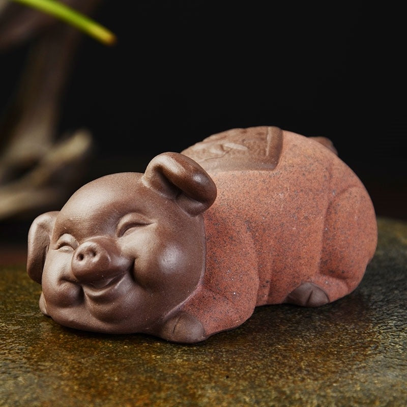 Adorable Pig-Shaped Tea Pet - Ceramic Tea Companion for Gongfu Tea Ceremony | Perfect Gift for Tea Lovers & Feng Shui Decor