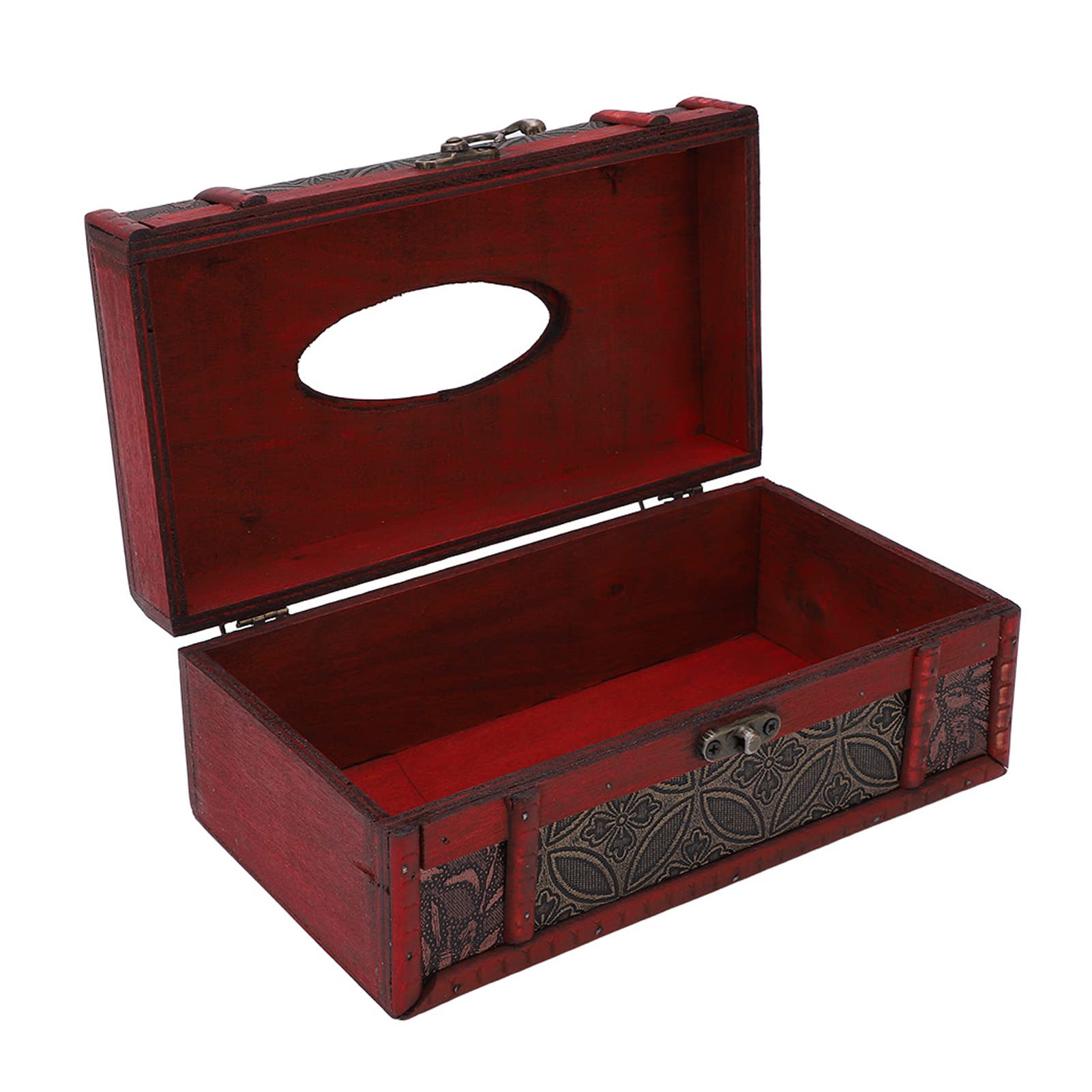 Antique Wooden Tissue Box Cover - Elegant MDF PU Leather Tissue Holder for Home, Office, and Restaurant Decor | Vintage Style Home Accessory for Living Room, Bathroom, and Dining Table
