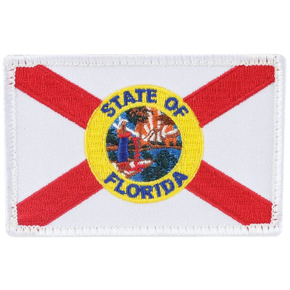 MEDALS OF AMERICA EST. 1976 Florida State Flag Patch - Embroidered Iron-On Patch for Uniforms, Jackets & Backpacks - Perfect for Military, Police & Outdoor Enthusiasts