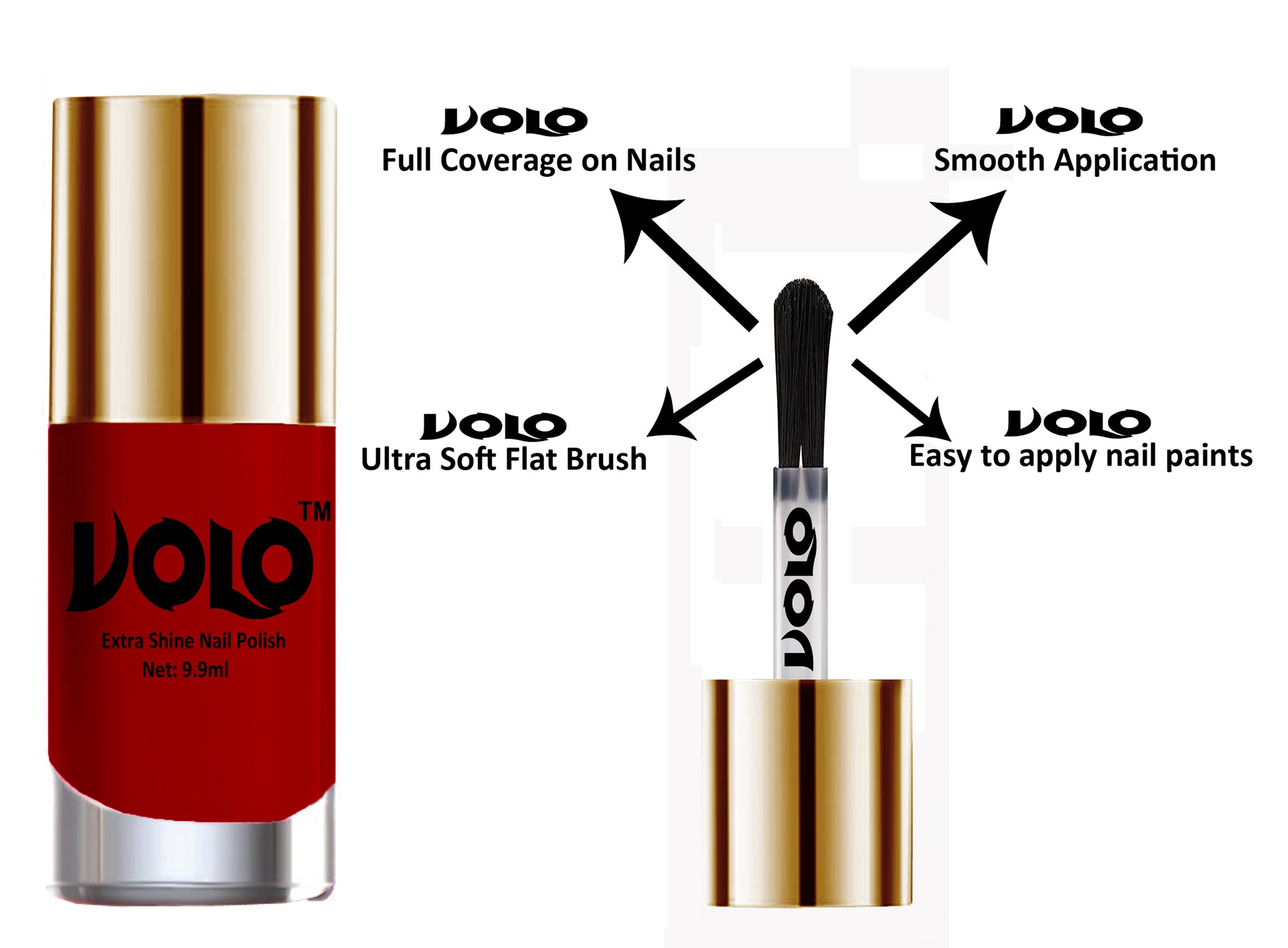 VOLO Luxury Super Shine Nail Polish Set - 12 Vibrant Long Lasting Colors for Women | Gel Like Glossy Finish | Perfect for Manicure, Pedicure, Nail Art & Special Occasions
