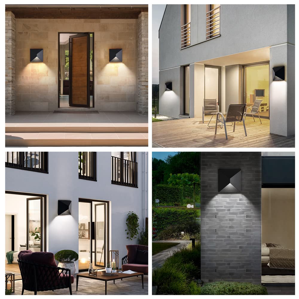 LED Outdoor Wall Light - Aluminum Waterproof Wall Sconce 8W (3000K/4000K/5000K) for Porch, Patio, Garage & Doorway - Durable Exterior Lighting Fixture for Home Security & Curb Appeal