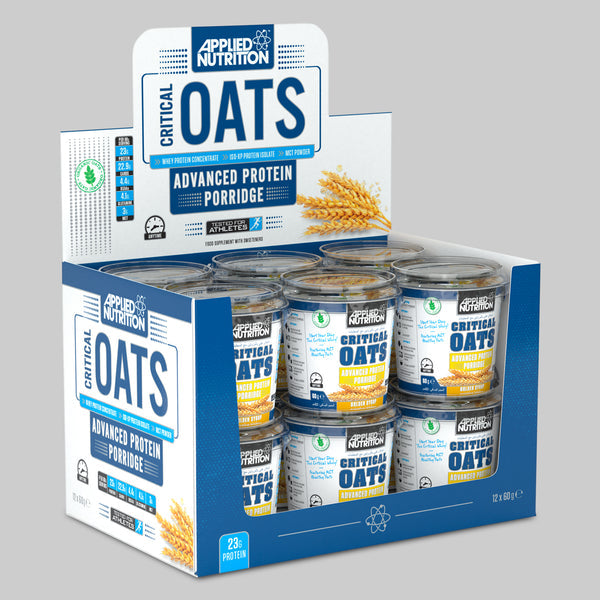 Applied Nutrition Critical Oats Protein Porridge - 12 Pack (60g Each) | High Protein Oatmeal for Muscle Recovery & Weight Management | Perfect for Post-Workout, Breakfast & Healthy Snacking