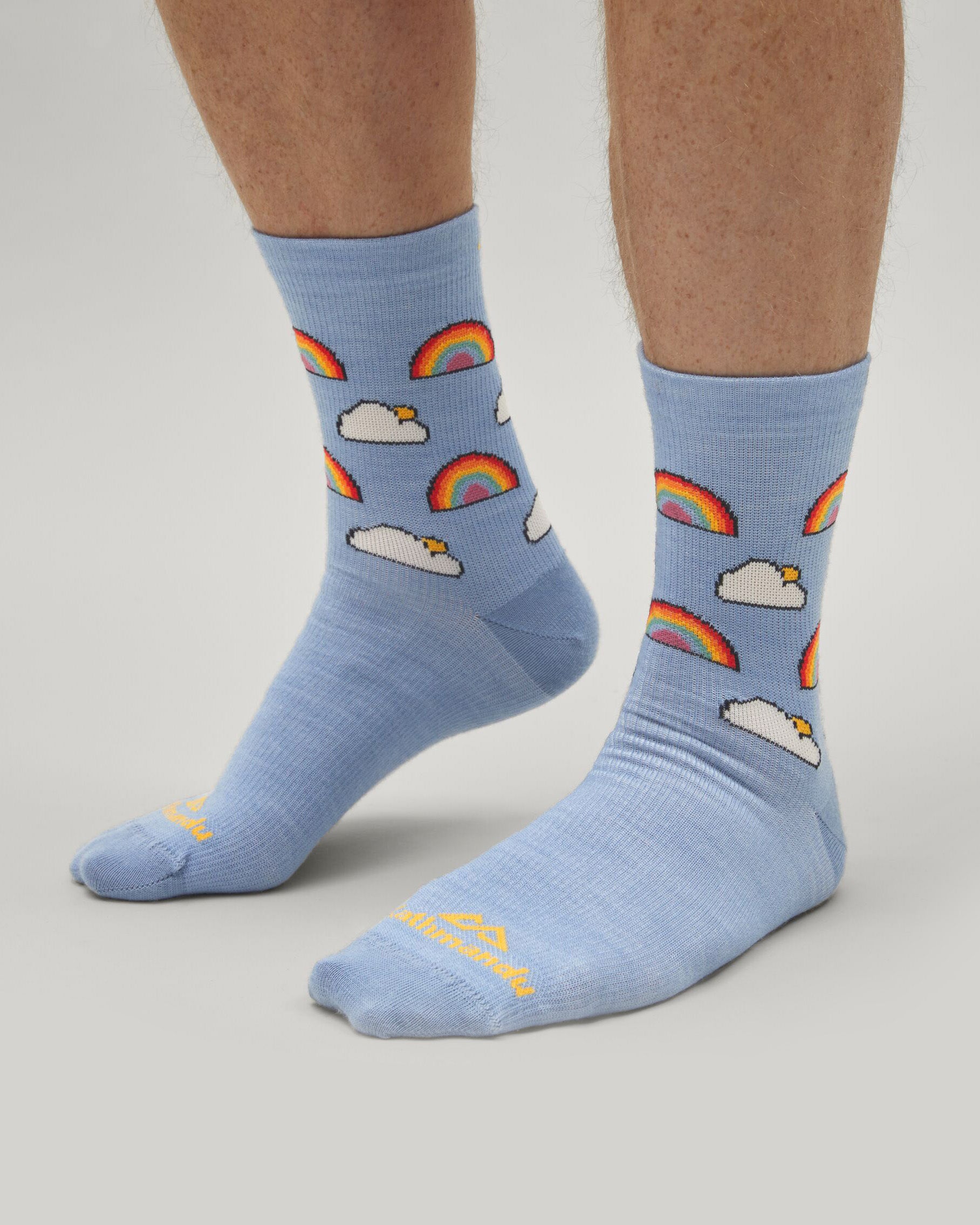 MerinoLINK Federate Socks - Ripple Rainbow Print Wool Socks for Men & Women - Perfect for Hiking, Running & Outdoor Activities