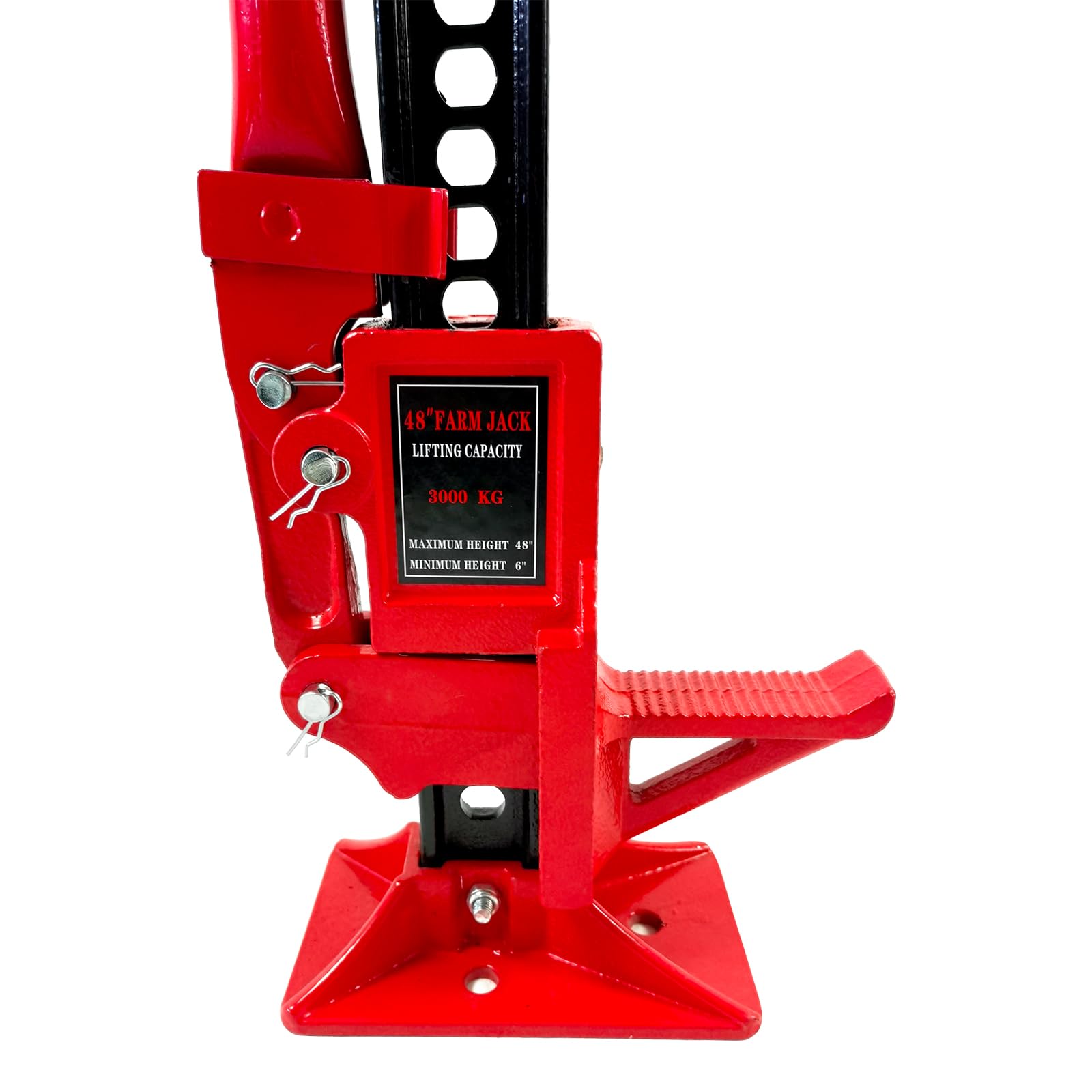60 Inch High Lift Ratcheting Off Road Utility Farm Jack - 6000lbs/3Ton Heavy Duty Tractor Jack for Trucks, SUVs & Bumper Lifting - Ideal for Off-Road Recovery, Farm Work & Vehicle Maintenance (Red)