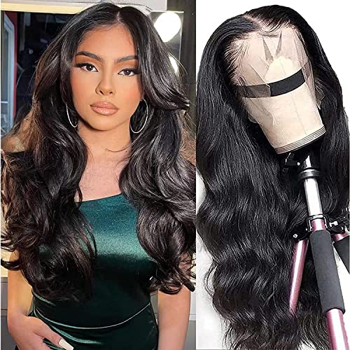 Lothia 13x4 HD Transparent Lace Front Wigs - 150% Density Brazilian Virgin Human Hair Body Wave Lace Wig with Baby Hair for Black Women (28 Inch) | Perfect for Daily Wear, Special Occasions & Protective Styling
