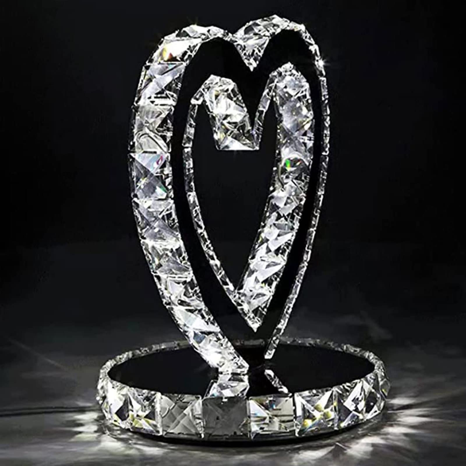 Pasimona Crystal Table Lamp - Silver Modern Diamond Accent Lamp for Bedroom, Living Room, Dining Room & Kitchen | Elegant Nightstand & Desk Lighting for Home Decor
