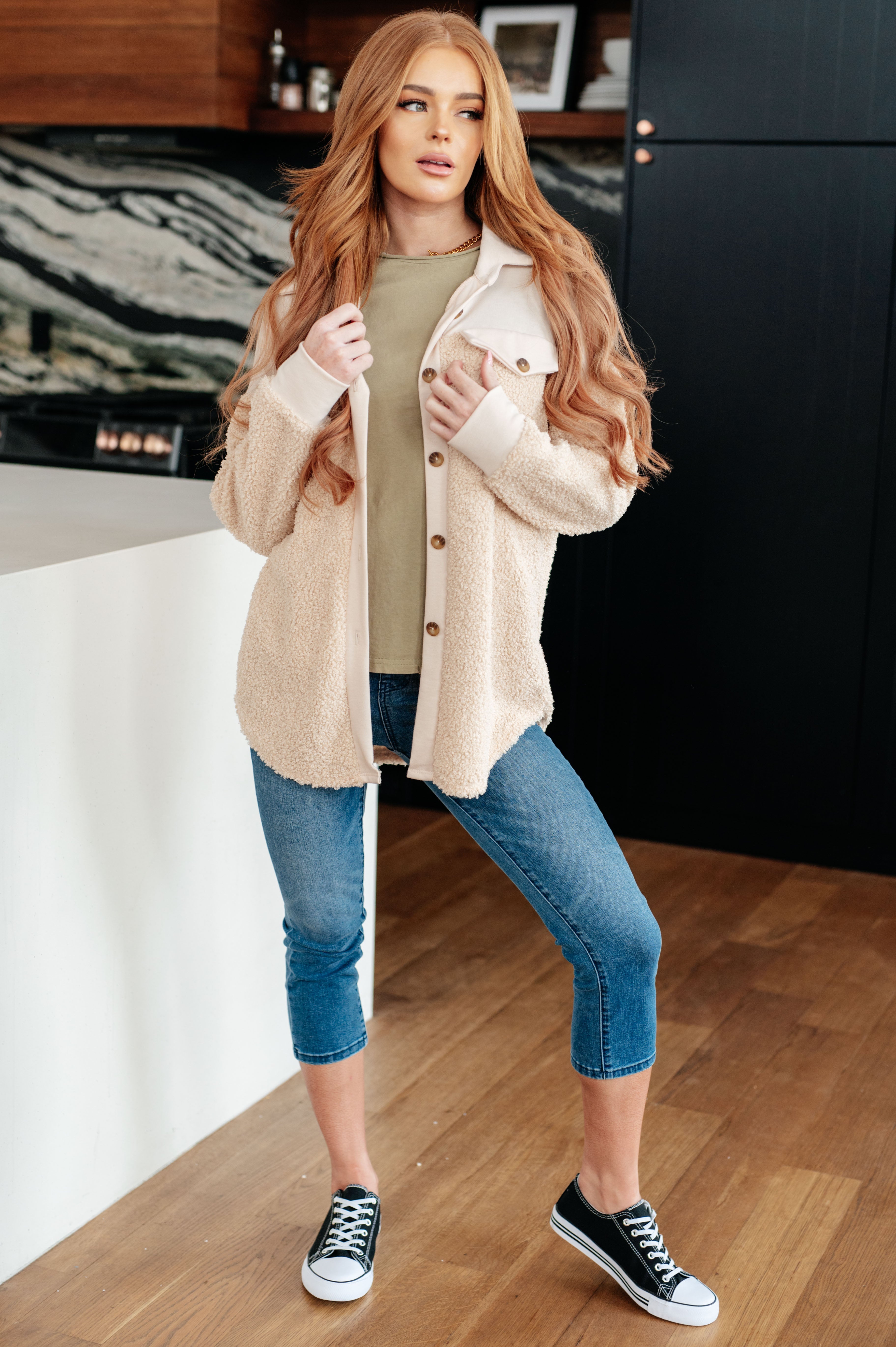 Endless Potential Sherpa Shacket - Cozy Fleece-Lined Jacket for Men & Women | Perfect for Fall, Winter & Outdoor Activities