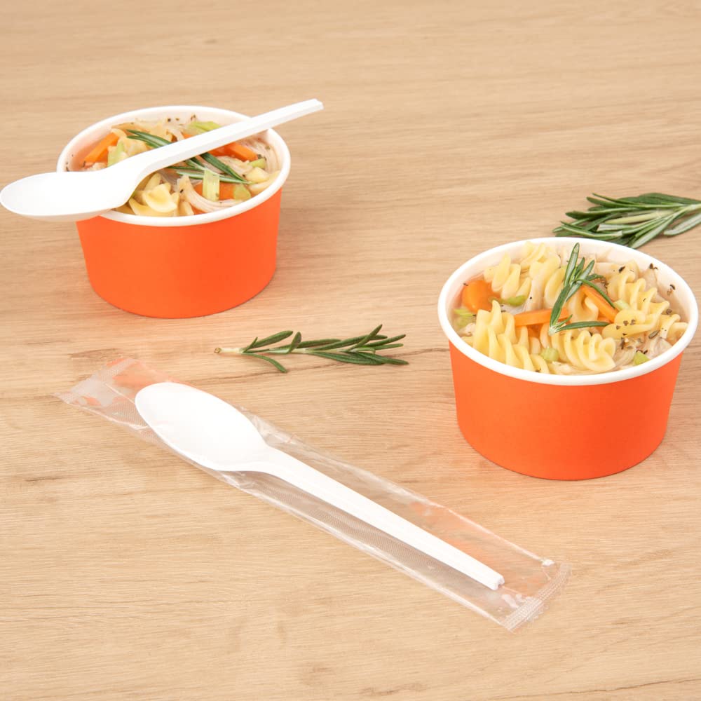 Eco-Friendly 6.5 Inch Compostable Spoons - 250 Pack Individually Wrapped Plant-Based Cutlery | BPI-Certified CPLA Disposable Silverware for Hot & Cold Foods | Perfect for Restaurants, Catering, Parties & Outdoor Events