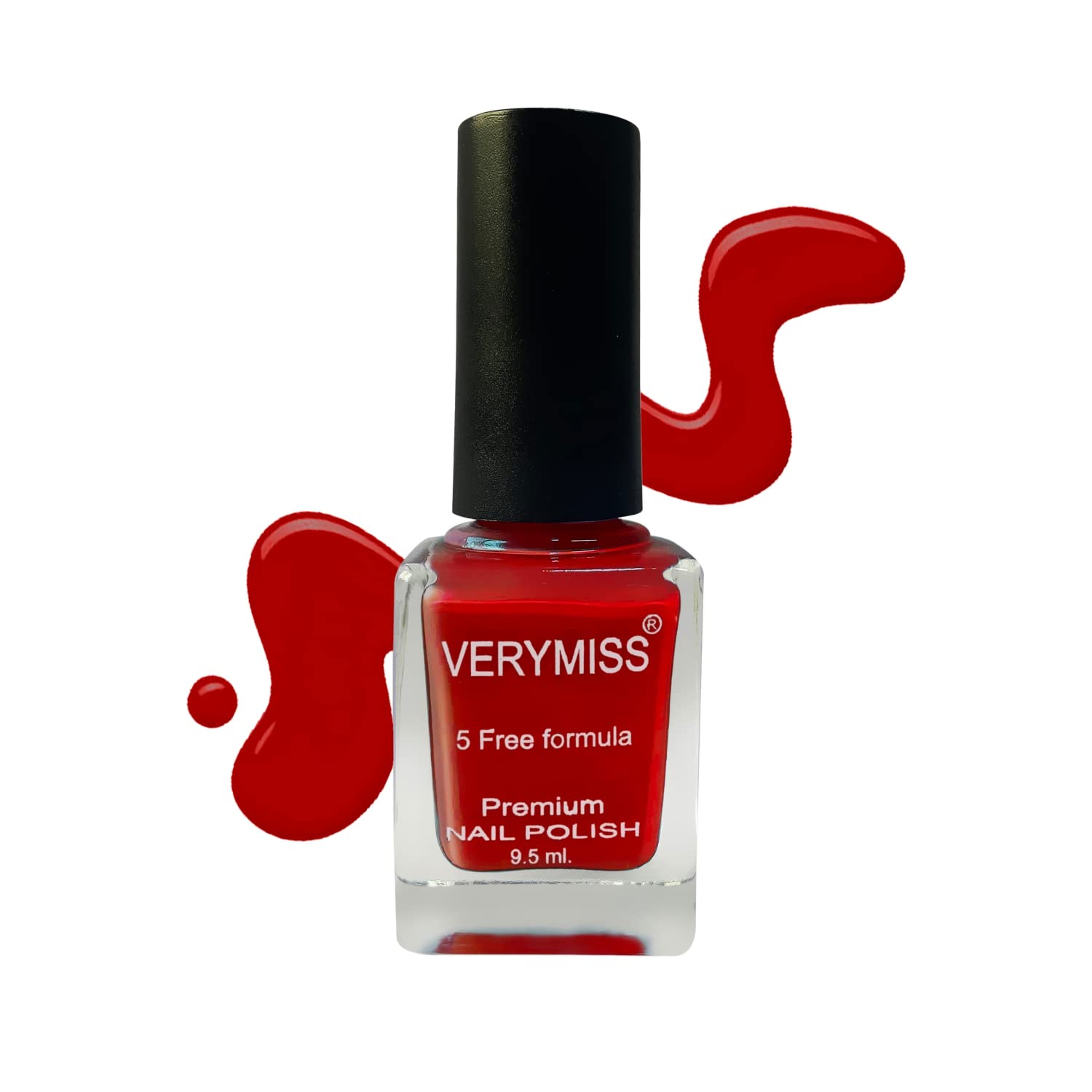 Verymiss Premium Long-Lasting Nail Polish 9.5ml (0.32oz) - Scarlet Red, Vegan & Cruelty-Free Nail Enamel for Women - Perfect for Parties, Weddings & Everyday Wear
