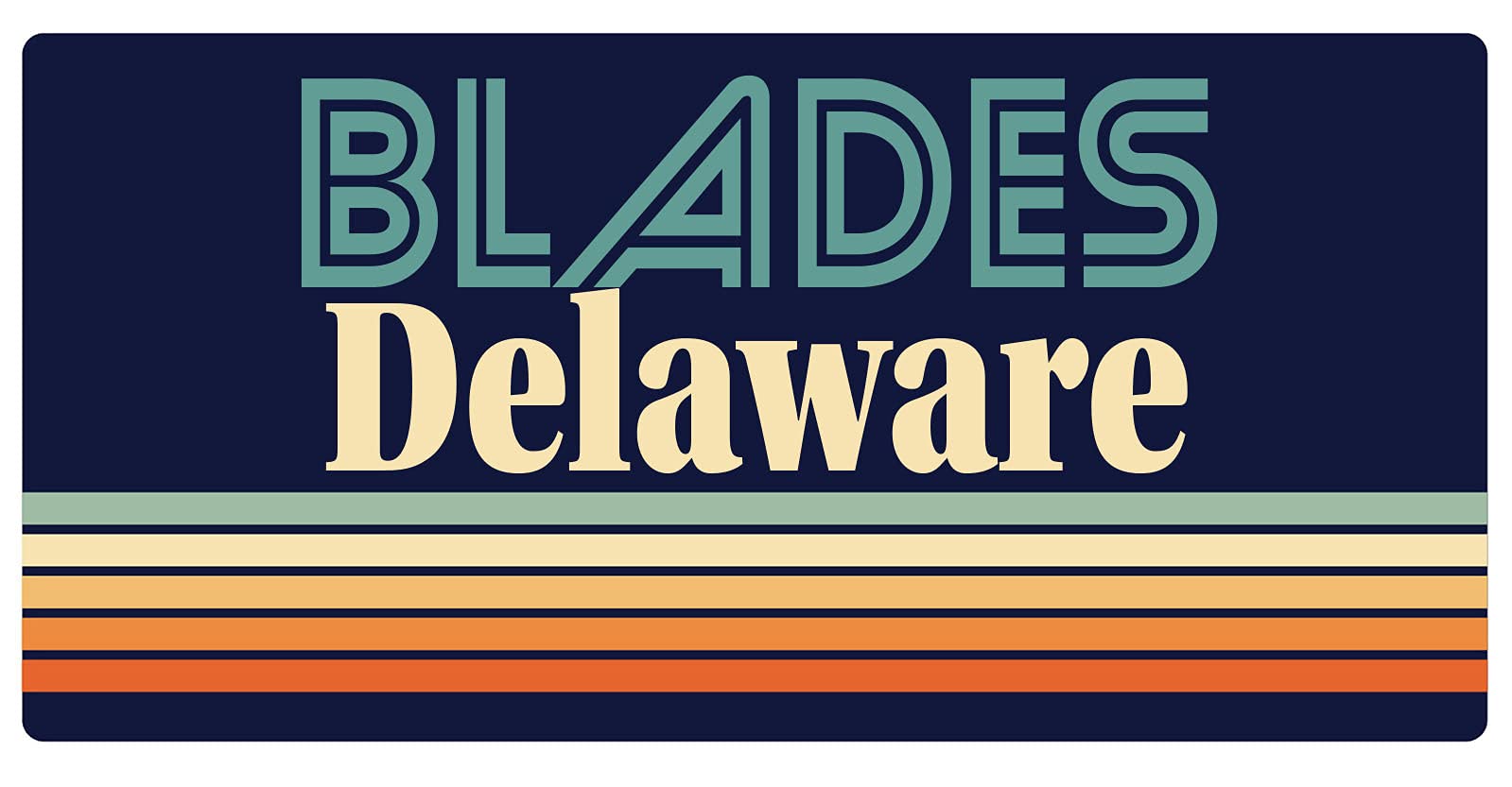Blades Delaware 5 x 2.5-Inch Retro Fridge Magnet - Vintage Style Refrigerator Decoration for Kitchen, Office & Dorm Room Decor