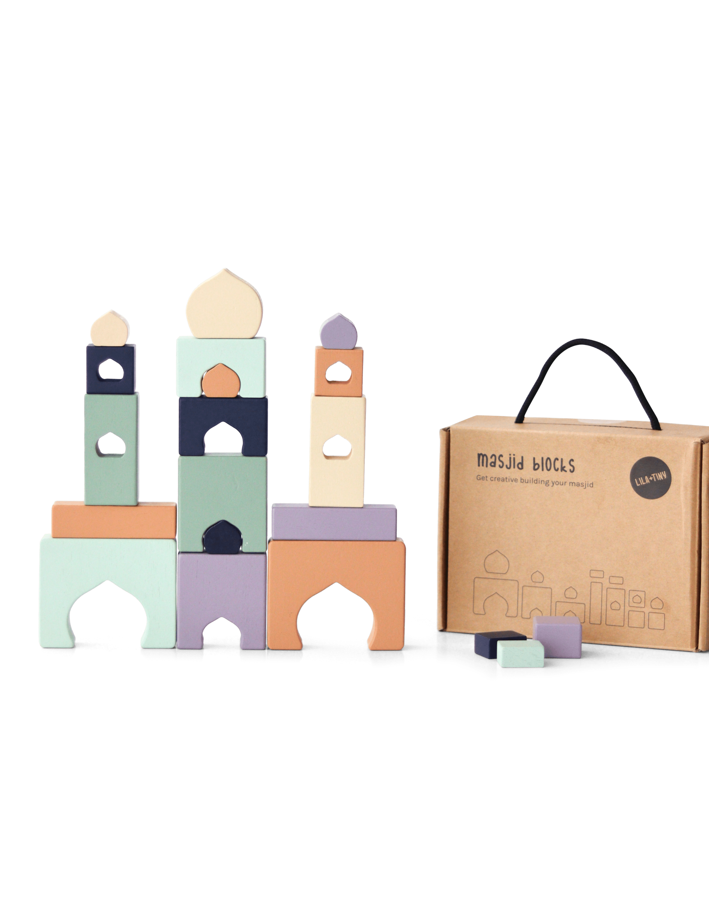 Lila+Tiny Islamic Mosque Building Blocks - Educational Toy for Kids, Halal Play Set - Perfect for Ramadan, Eid Gifts & Muslim Family Activities