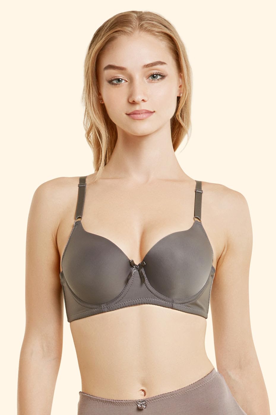Mamia Women's Comfortable Basic Plain Bras 6-Pack - Soft Everyday T-Shirt Bras for Work, Lounge & Sleep