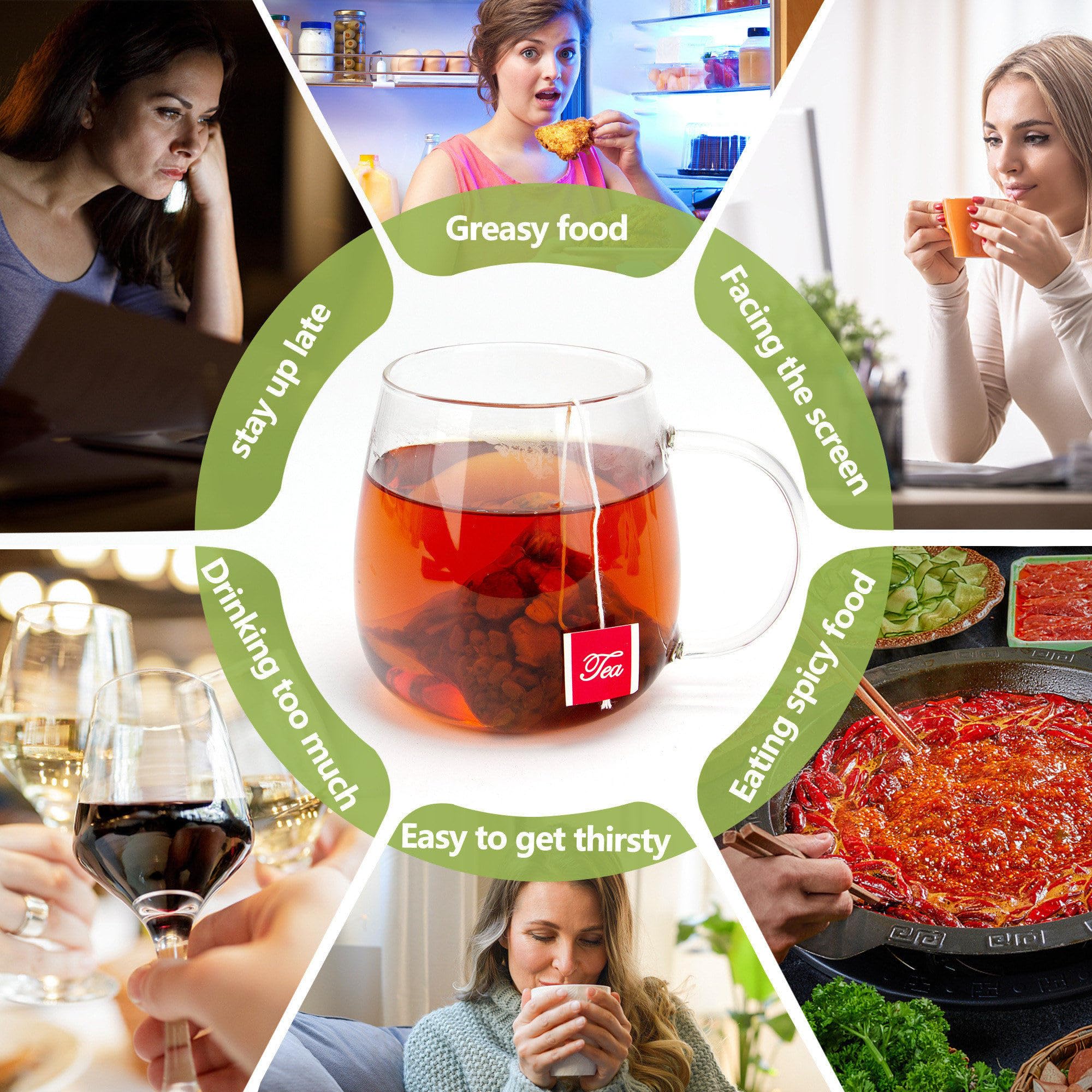 Organic Chrysanthemum Cassia Seed Tea Bags - Chinese Herbal Eye & Liver Detox Tea with Burdock Root, Goji Berry, Honeysuckle & Osmanthus | Antioxidant Floral Tea for Relaxation, Eye Strain Relief & Better Sleep | Perfect for Office, Study & Nighttime Wellness
