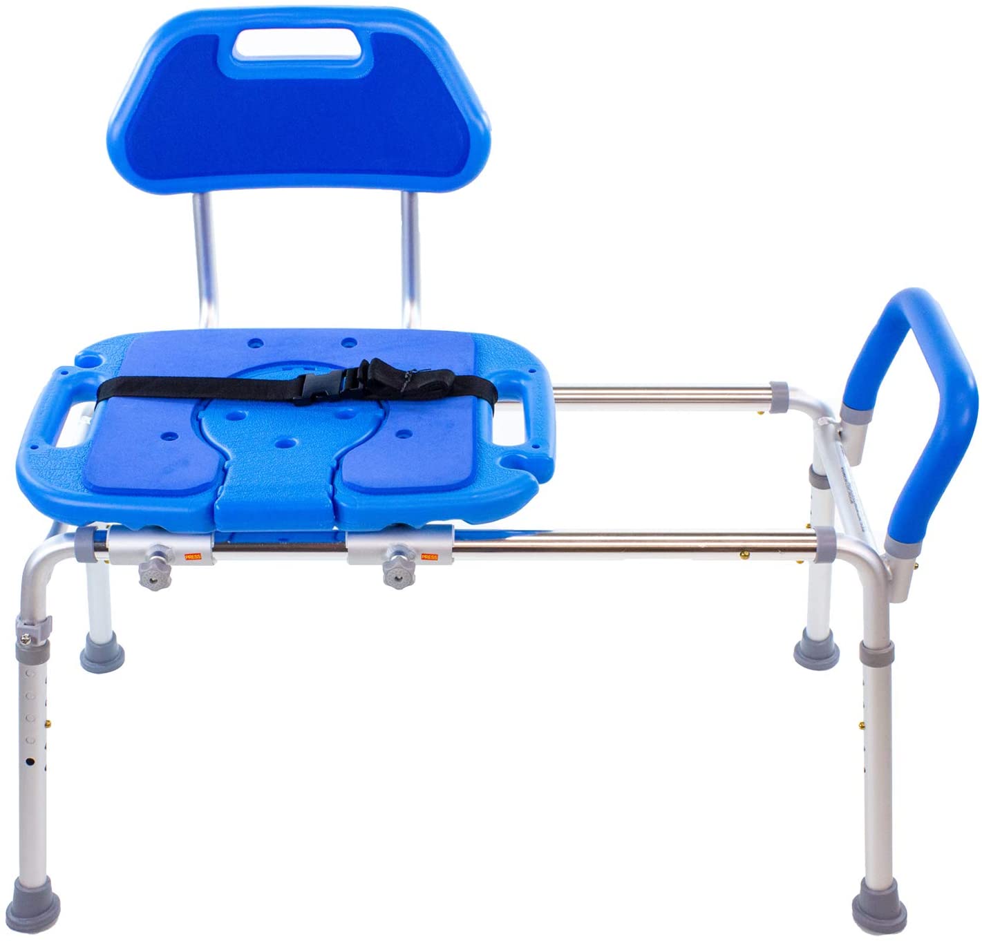 HydroGlyde Premium Sliding Bath Transfer Bench with Cutout - Safe Shower Chair for Elderly & Disabled - Non-Slip Mobility Aid for Bathroom Safety & Independence (Ideal for Post-Surgery Recovery & Home Care)