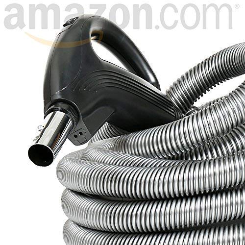 Plastiflex 30ft Central Vacuum Hose with Blackhawk Electric Powerhead Kit - Compatible with Nutone, Beam, Eureka - Ideal for Whole House Cleaning & Hard-to-Reach Areas