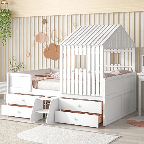 White W/ Drawers