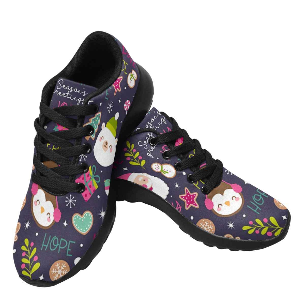 InterestPrint Women's Running Shoes - Lightweight Breathable Athletic Sneakers for Jogging, Gym & Casual Wear - Violet Hyacinth Field Design
