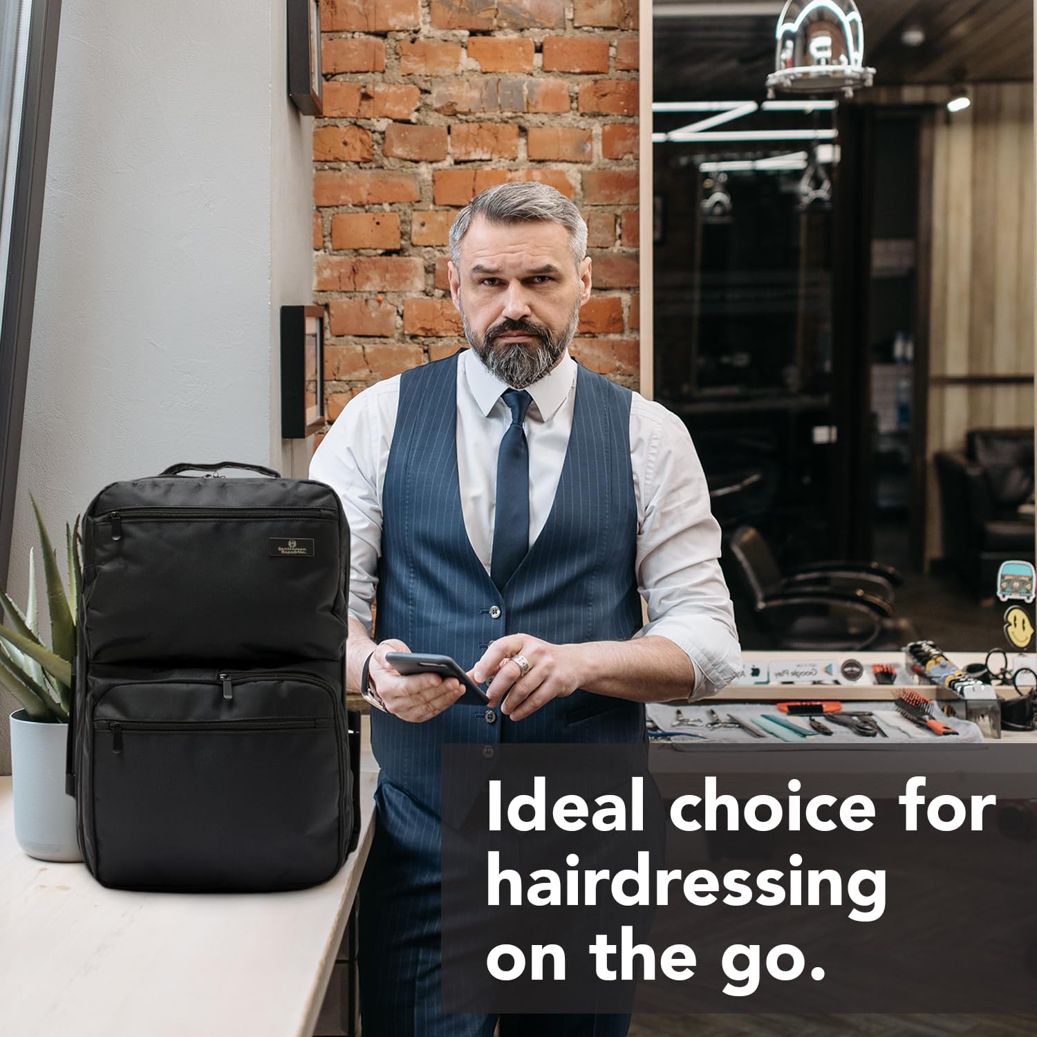 Gentlemen Republic Barber, Stylist & Cosmetic Bag - Professional Grooming Organizer for Men | Ideal for Travel, Salon & Home Use